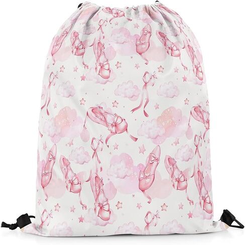 jejeloiu أقواس ألوان مائية حقيبة الظهر 13x15.7inch pink bow bow bow bow ripbon pagsvintage princess princess backpack string backpack in Kuwait
