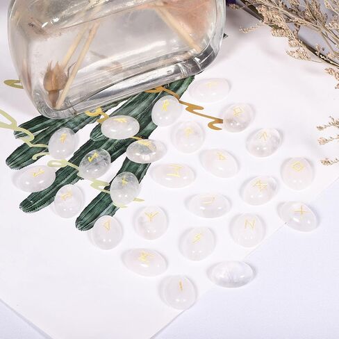 SUNYIK Blue Sand Natural Cabochons Flatback Rune Stones Set with Alphabet Lettering Healing Crystal Meditation Divination, 25Pcs in Saudi Arabia