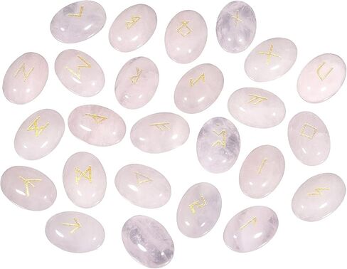 SUNYIK Blue Sand Natural Cabochons Flatback Rune Stones Set with Alphabet Lettering Healing Crystal Meditation Divination, 25Pcs in Saudi Arabia
