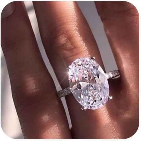Duan Classic Promise Ring 925 Sterling Silver Oval Cut 3ct AAAAA Zircon Cubic Zirconia Promise Engagement Wedding Band Rings Size 6-10 in Saudi Arabia