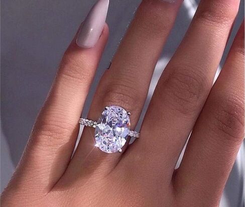 Duan Classic Promise Ring 925 Sterling Silver Oval Cut 3ct AAAAA Zircon Cubic Zirconia Promise Engagement Wedding Band Rings Size 6-10 in Saudi Arabia