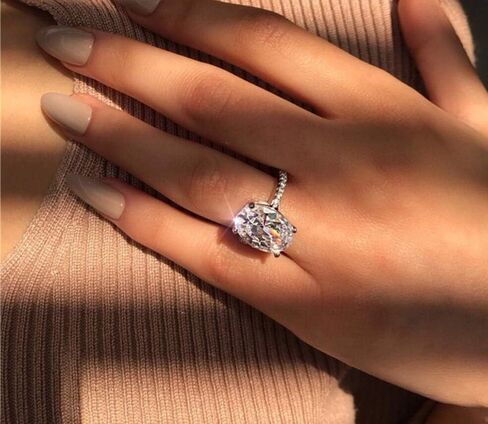Duan Classic Promise Ring 925 Sterling Silver Oval Cut 3ct AAAAA Zircon Cubic Zirconia Promise Engagement Wedding Band Rings Size 6-10 in Saudi Arabia