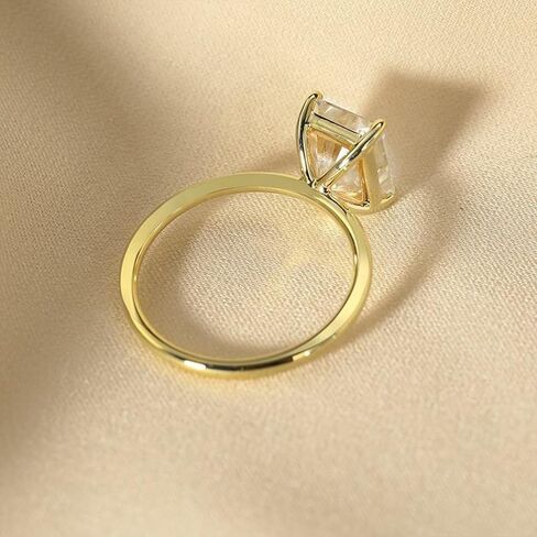 1ct/2ct/3ct Solid 10K 14K Gold Solitaire Radiant Cut Moissanite Engagement Ring for Women,D Color VVS1 Clarity Brilliant Cut Moissanite Wedding Bridal Promise Anniversary Ring Jewelry Gift in Saudi Arabia