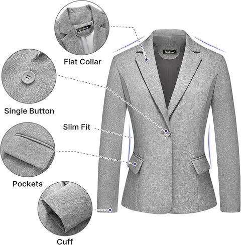 Women's Business Solid Suit 2 Piece Slim Fit Classic Blazer Pants Set for Women Formal Office in Saudi Arabia