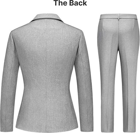 Women's Business Solid Suit 2 Piece Slim Fit Classic Blazer Pants Set for Women Formal Office in Saudi Arabia
