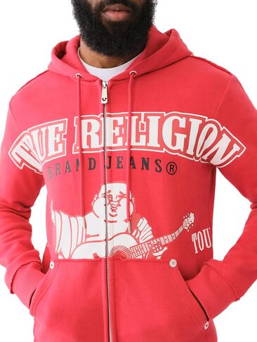 True Religion Men's RAW Exaggerated Zip ICON Hoodie in Saudi Arabia