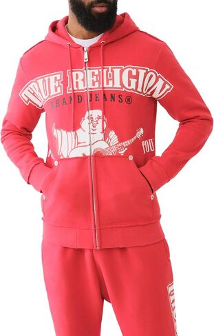 True Religion Men's RAW Exaggerated Zip ICON Hoodie in Saudi Arabia