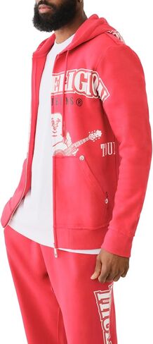 True Religion Men's RAW Exaggerated Zip ICON Hoodie in Saudi Arabia