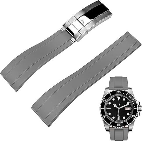 Watchband For Rolex SUBMARINER GHOST DATEJUST OYSTERPERTUAL DAYTONA YACHTMASTER Deployment Buckle 20mm Rolex Silicone Rubber Strap Replacement in Saudi Arabia