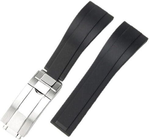Watchband For Rolex SUBMARINER GHOST DATEJUST OYSTERPERTUAL DAYTONA YACHTMASTER Deployment Buckle 20mm Rolex Silicone Rubber Strap Replacement in Saudi Arabia
