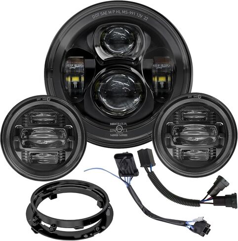 جديد سعة 7 بوصات دراجة نارية LED LED 4.5 "ضباب الأضواء النقطة النقطة SAE معتمدة ل Harley Davidson Heritage Road Road King Street Electra Glide Ultra Limited CVO Tri Deluxe Switchback in Kuwait