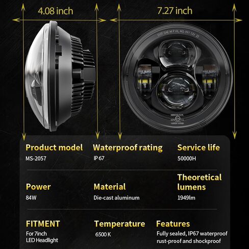 جديد سعة 7 بوصات دراجة نارية LED LED 4.5 "ضباب الأضواء النقطة النقطة SAE معتمدة ل Harley Davidson Heritage Road Road King Street Electra Glide Ultra Limited CVO Tri Deluxe Switchback in Kuwait