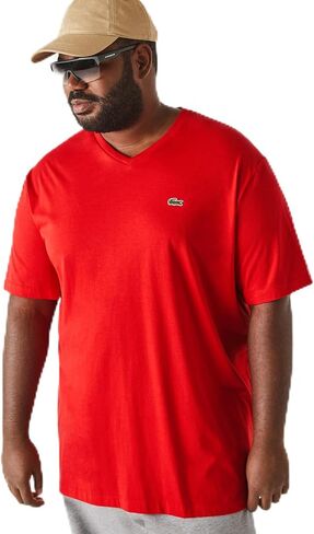 Lacoste Men's Big Fit V-Neck Pima T-Shirt in Saudi Arabia