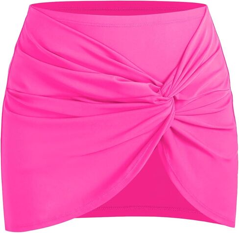ZAFUL Womens Swim Skirt Twist Bathing Suit Skirt with Build-in Brief Mid Rise Swimsuit Bottom Skort in Kuwait