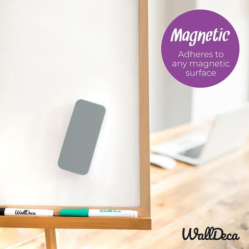 WallDeca Dry Erase Eraser, Felt Bottom Surface Whiteboard Eraser, Dry Erase Board Eraser, Magnetic Eraser for Dry Erase Board, Works on All Dry Erase Surfaces, Glass Board and Whiteboard (White) in Saudi Arabia