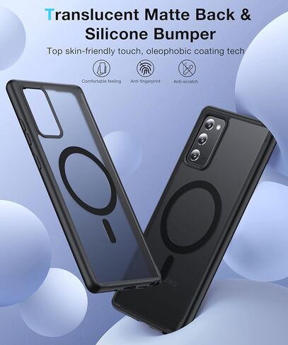 [NO.1 Magnetic for Samsung Galaxy S22 Case with MagSafe [Translucent Matte][Anti-Fingerprint][Military Grade Drop Tested] Slim Hard Case Silicone Bumper for Samsung Galaxy S22 Phone Case,Black in Kuwait