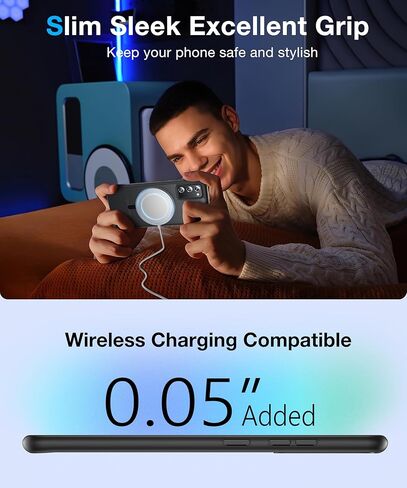 [NO.1 Magnetic for Samsung Galaxy S22 Case with MagSafe [Translucent Matte][Anti-Fingerprint][Military Grade Drop Tested] Slim Hard Case Silicone Bumper for Samsung Galaxy S22 Phone Case,Black in Kuwait