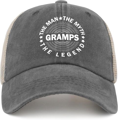 Gramps The Man The Myth The Legend Golf Hats Cycling Caps for Grandma in Saudi Arabia
