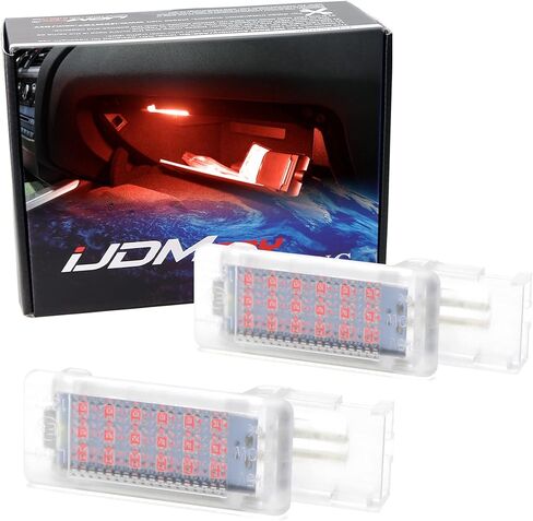 Ijdmtoy Brilliant Red LED Compartment Glove Box أو Footwell Lights متوافقة مع فولكس واجن Jetta Gti Altas CC ، مدعوم من 3W 18-SMD LED ، استبدال مصابيح OEM المتوهجة in Kuwait