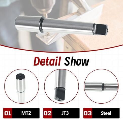 findmall 2MT To 2JT Tanged End Drill Chuck Arbor MT2 JT2 Fit for Drill Milling Boring Lathes in Saudi Arabia