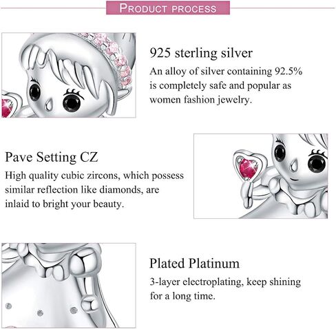 FOREVER QUEEN Charms fit Charms Bracelet 925 Sterling Silver Little Princess Bead Charms for Bracelet and Necklace Jewelry Gift with Gift Box in Saudi Arabia