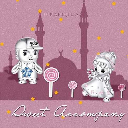 FOREVER QUEEN Charms fit Charms Bracelet 925 Sterling Silver Little Princess Bead Charms for Bracelet and Necklace Jewelry Gift with Gift Box in Saudi Arabia