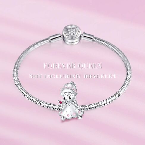 FOREVER QUEEN Charms fit Charms Bracelet 925 Sterling Silver Little Princess Bead Charms for Bracelet and Necklace Jewelry Gift with Gift Box in Saudi Arabia