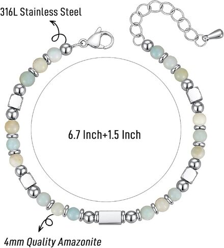 Graduation Bracelet Gifts for Her Natural Stone Beaded Bracelets Compass Cross Charm Bracelet 5th 8th Grade High School College Graduation Gifts with Message Card in Saudi Arabia