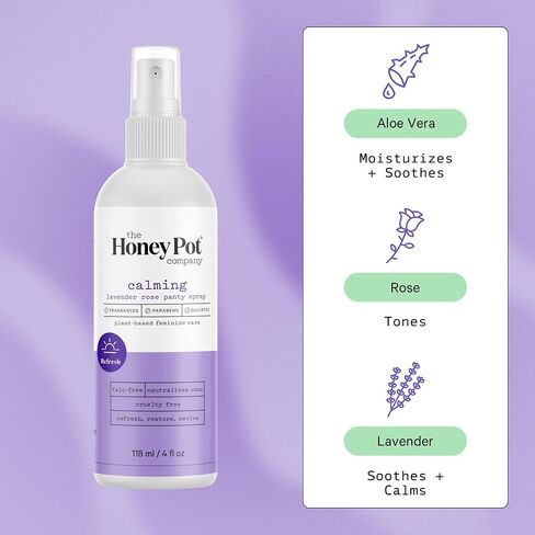The Honey Pot Company - Refreshing and Restorative Panty and Body Plant-Derived Deodorant Spray - Paraben & Sulfate Free - Lavender Rose - 4 fl. oz. in Saudi Arabia