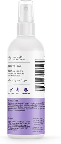 The Honey Pot Company - Refreshing and Restorative Panty and Body Plant-Derived Deodorant Spray - Paraben & Sulfate Free - Lavender Rose - 4 fl. oz. in Saudi Arabia