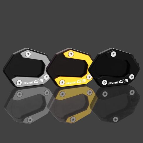متوافق مع BMW F750GS 2018-2023 Motocycle Accessories CNC Aluminium Kickstand Pad Foot Side Stand Enlarge Extension Pad F750 GS F 750 GS Accessories (Black) in Kuwait
