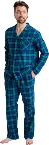 GIVEITPRO Cotton Flannel Men's Long Button-Down Sleepwear Pajama Set in Kuwait
