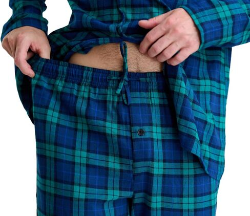 GIVEITPRO Cotton Flannel Men's Long Button-Down Sleepwear Pajama Set in Kuwait