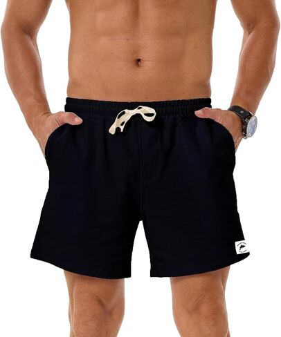 Mens 5.5 Inch Short Sweat Shorts Mens Cotton Shorts 5 Inch Inseam Cotton Shorts for Men Gym Shorts with Pockets in Saudi Arabia