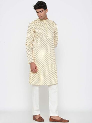 Elina fashion Men's Satin Cotton Kurta Pajama Set Tunic Indian Traditional Festival Kurta Payjama Wear in Saudi Arabia