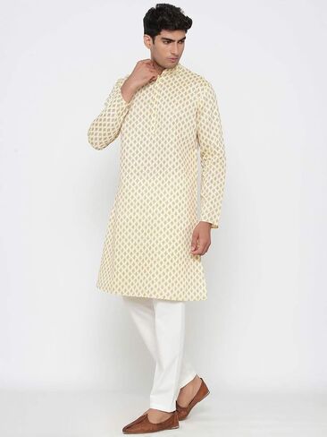 Elina fashion Men's Satin Cotton Kurta Pajama Set Tunic Indian Traditional Festival Kurta Payjama Wear in Saudi Arabia