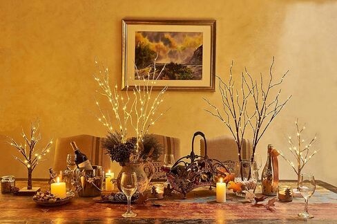 Hairui Lighted Brown Twig Branches Plug in with Dimmer and Timer 30IN 150 LED Fairy Lights, Lighted Willow Branches for Indoor Outdoor Spring Christmas Room Wedding Decoration (Vase Excluded) in Saudi Arabia