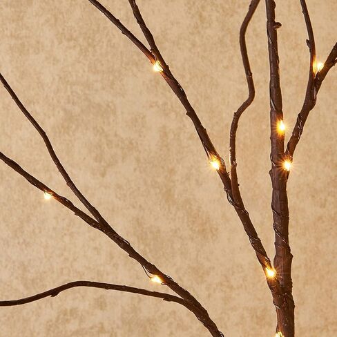 Hairui Lighted Brown Twig Branches Plug in with Dimmer and Timer 30IN 150 LED Fairy Lights, Lighted Willow Branches for Indoor Outdoor Spring Christmas Room Wedding Decoration (Vase Excluded) in Saudi Arabia
