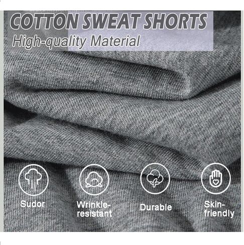 Mens 5.5 Inch Short Sweat Shorts Mens Cotton Shorts 5 Inch Inseam Cotton Shorts for Men Gym Shorts with Pockets in Saudi Arabia