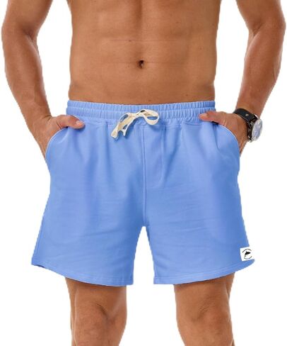 Mens 5.5 Inch Short Sweat Shorts Mens Cotton Shorts 5 Inch Inseam Cotton Shorts for Men Gym Shorts with Pockets in Saudi Arabia
