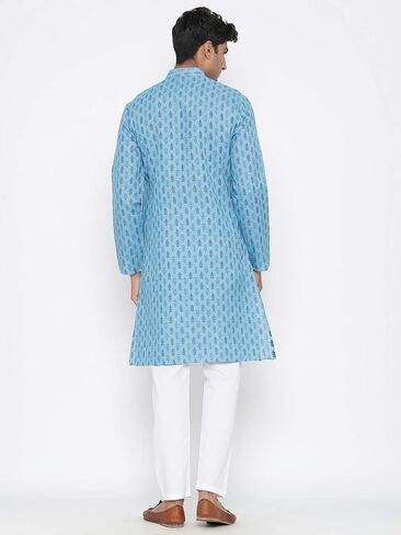 Elina fashion Men's Satin Cotton Kurta Pajama Set Tunic Indian Traditional Festival Kurta Payjama Wear in Saudi Arabia