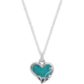 Boma Jewelry Sterling Silver Heart Necklace, 16 inches