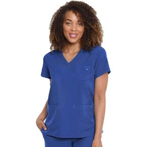 Med Couture Energy Women's V-Neck Three Pocket Top, Galaxy, XXX-Large