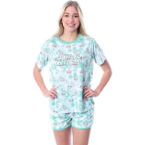 Star Wars Womens' The Mandalorian Grogu The Child Chibi Sleep Pajama Set