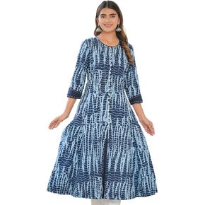 Yash Gallery Women's Tie & Dye Printed Anarkali Kurta for Women