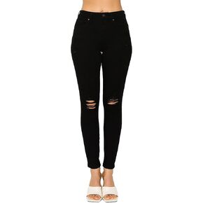 جينز Wax Jean النسائي I Love You Push Up من قماش الدنيم الضيق عالي الارتفاع مع قطع ممزقة in Kuwait