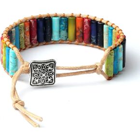 سوار من الخرز الطبيعي مصنوع يدويًا من CLPHARR للنساء، 4 مم من حجر الشفاء الطبيعي بوهو أساور قابلة للتعديل مع قلادة هدايا مجوهرات للرجال والنساء in Kuwait