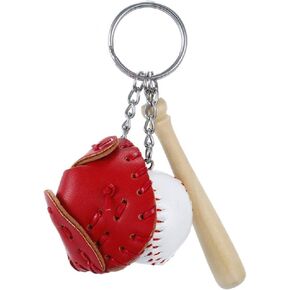 Mini Baseball Bat Glove Shaped Keychain Creative Keyring Pendant Gift