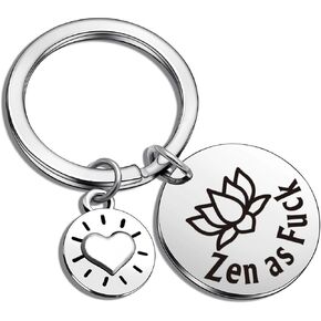 ASANHAO Meditation Lover Keyring Yoga Enthusiast Gift Buddha Fans Keychain Sister Jewelry Lotus Keychain