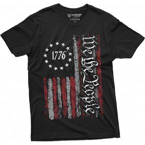 We The People Tee Shirt 1776 Independence Day 4th of July USA Graphic Flag Print T-Shirt